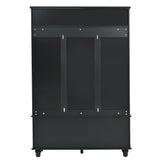Yiekholo Casual 47.2-in Black Wood Hall Tree