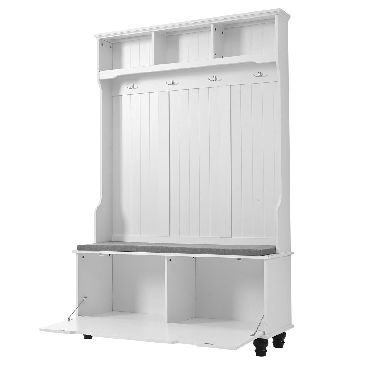 Yiekholo Casual 47.2-in White Wood Hall Tree