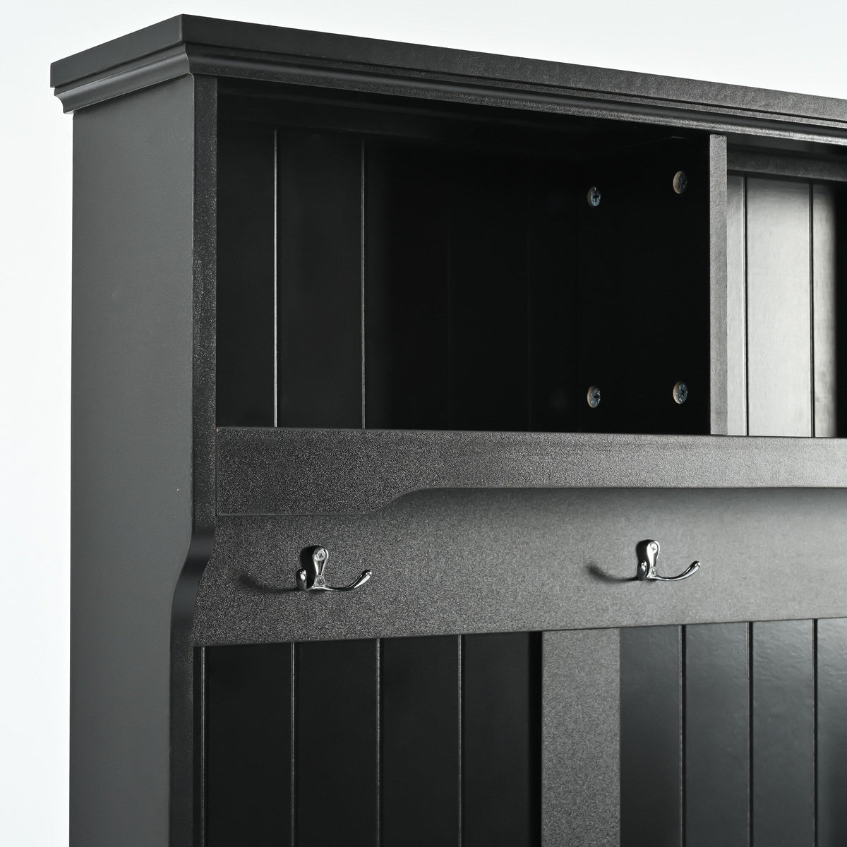 Yiekholo Casual 47.2-in Black Wood Hall Tree