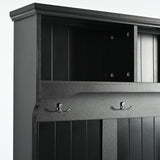 Yiekholo Casual 47.2-in Black Wood Hall Tree