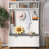 Yiekholo Casual 47.2-in White Wood Hall Tree