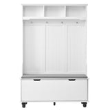 Yiekholo Casual 47.2-in White Wood Hall Tree