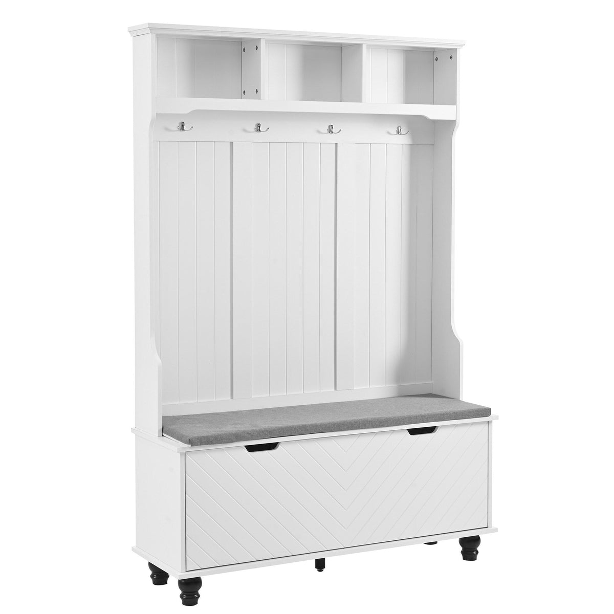Yiekholo Casual 47.2-in White Wood Hall Tree