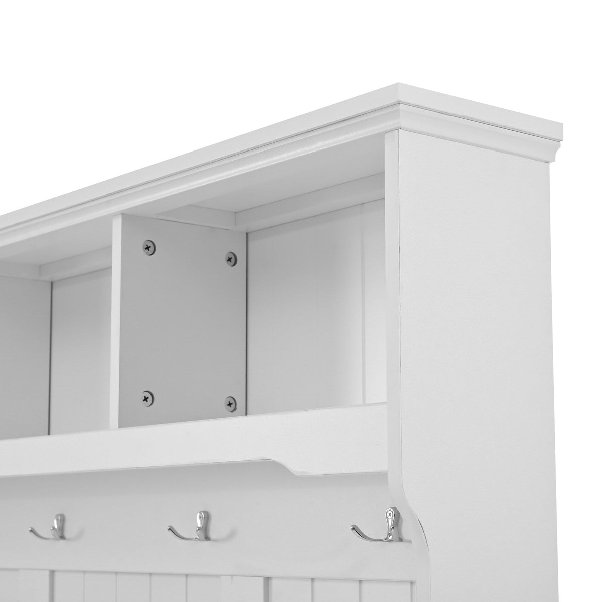Yiekholo Casual 47.2-in White Wood Hall Tree