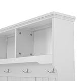 Yiekholo Casual 47.2-in White Wood Hall Tree