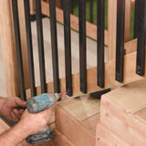 Nuvo Iron 1/2-in x 1-in x 38-in Black Powder Coated Galvanized Steel Rectangular Deck Baluster