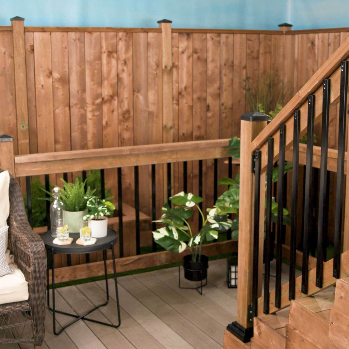 Nuvo Iron 1/2-in x 1-in x 38-in Black Powder Coated Galvanized Steel Rectangular Deck Baluster