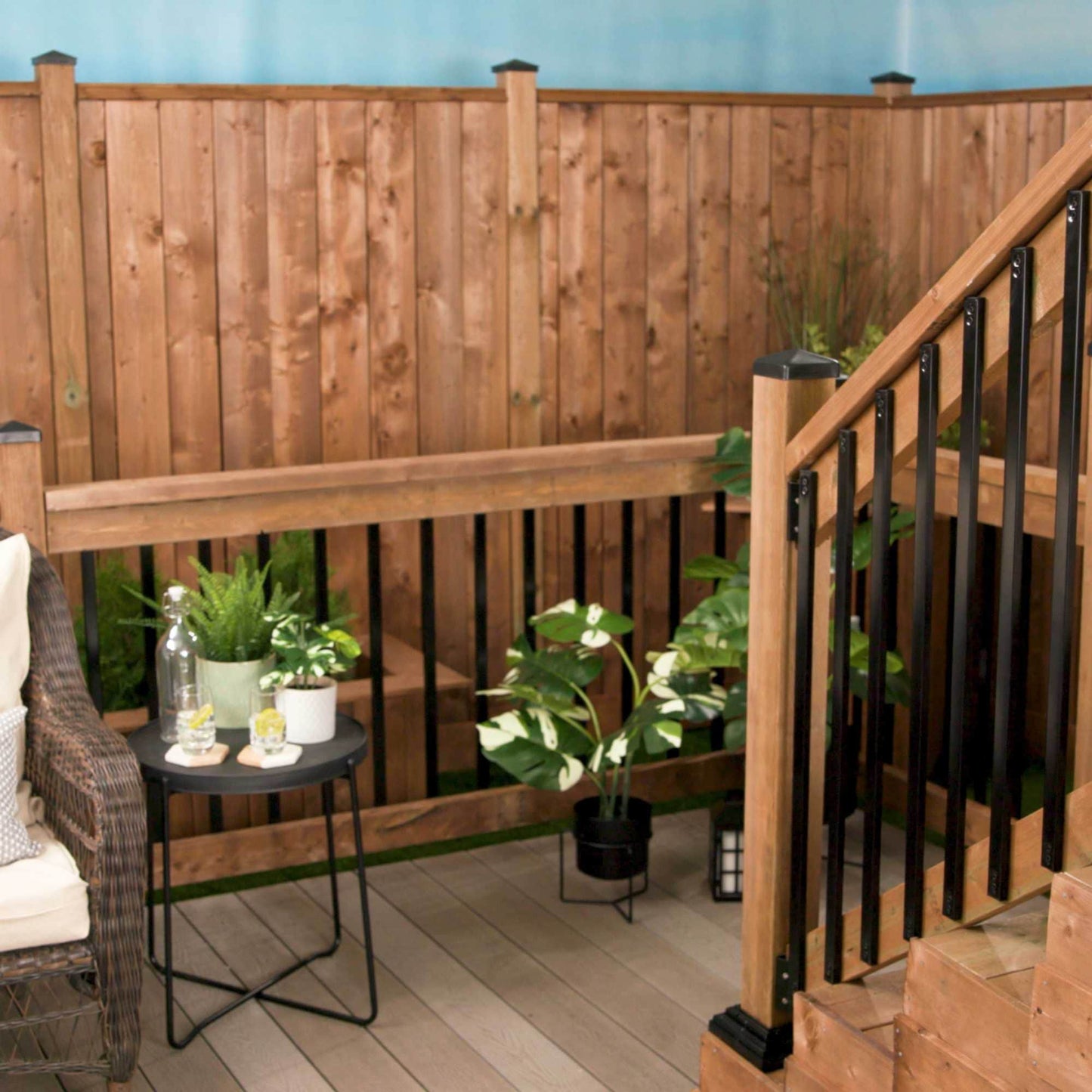Nuvo Iron 1/2-in x 1-in x 38-in Black Powder Coated Galvanized Steel Rectangular Deck Baluster