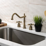 Elements of Design New Orleans Antique Brass 2-Handle Deck-Mount Bridge Kitchen Faucet