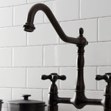 Elements of Design Oil-Rubbed Bronze 2-Handle Deck-Mount Bridge Kitchen Faucet