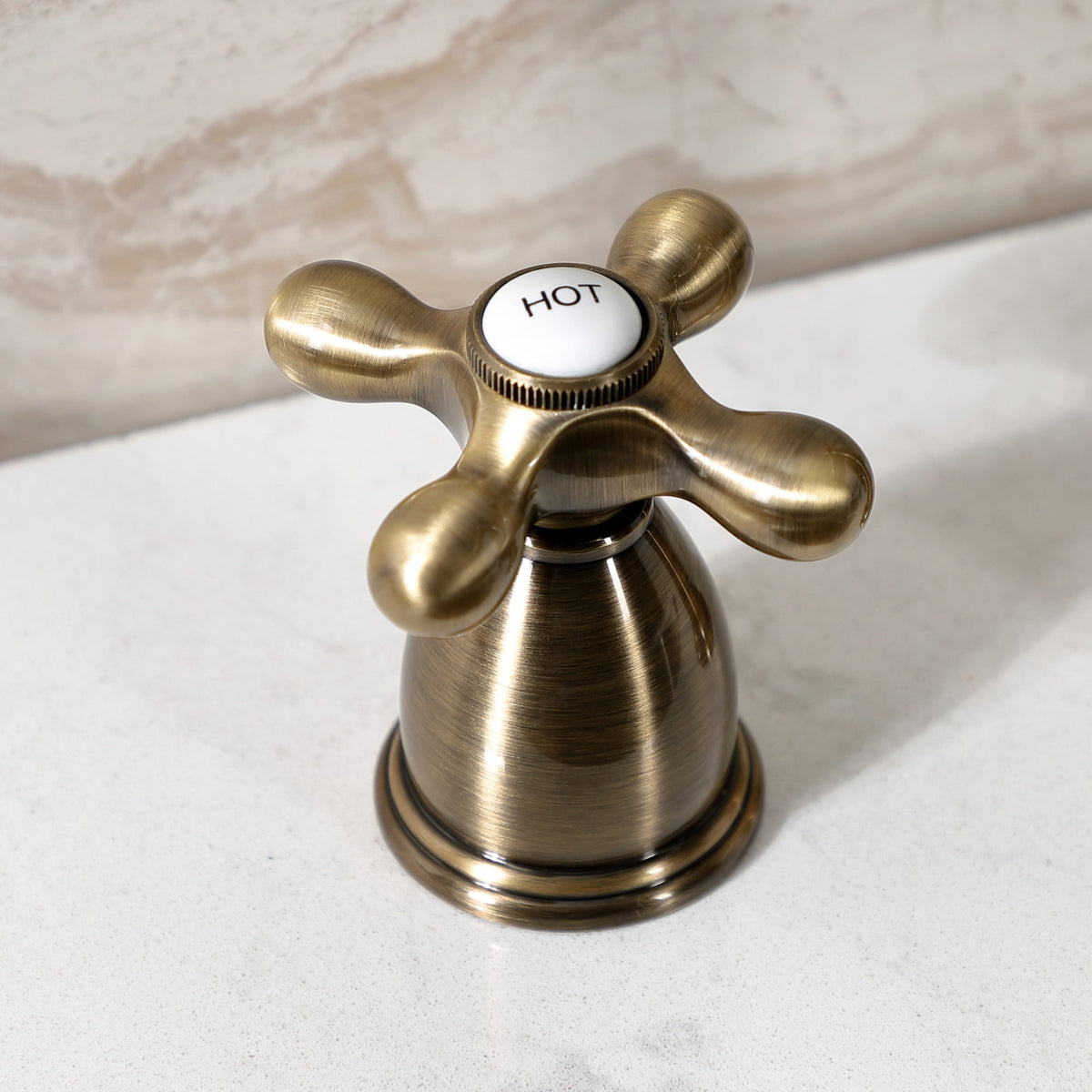 Elements of Design New Orleans Antique Brass 2-Handle Deck-Mount Bridge Kitchen Faucet
