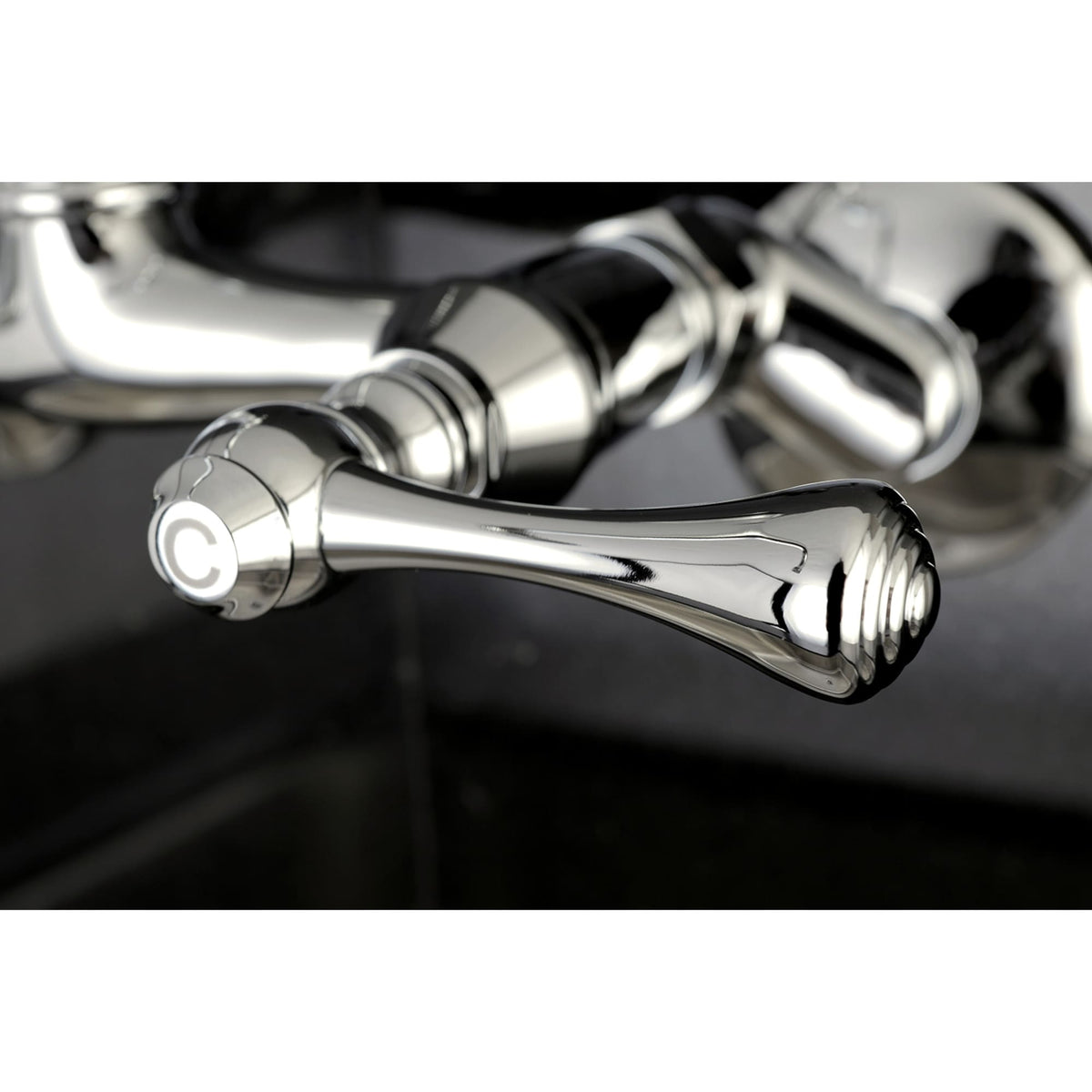 Elements of Design Hot Springs Chrome 2-Handle Wall-Mount Bridge Kitchen Faucet, 8.5-in Spout Reach