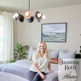 Hunter Fernando 8-Light Matte Black Modern/ContemporaryBare Bulb Chandelier