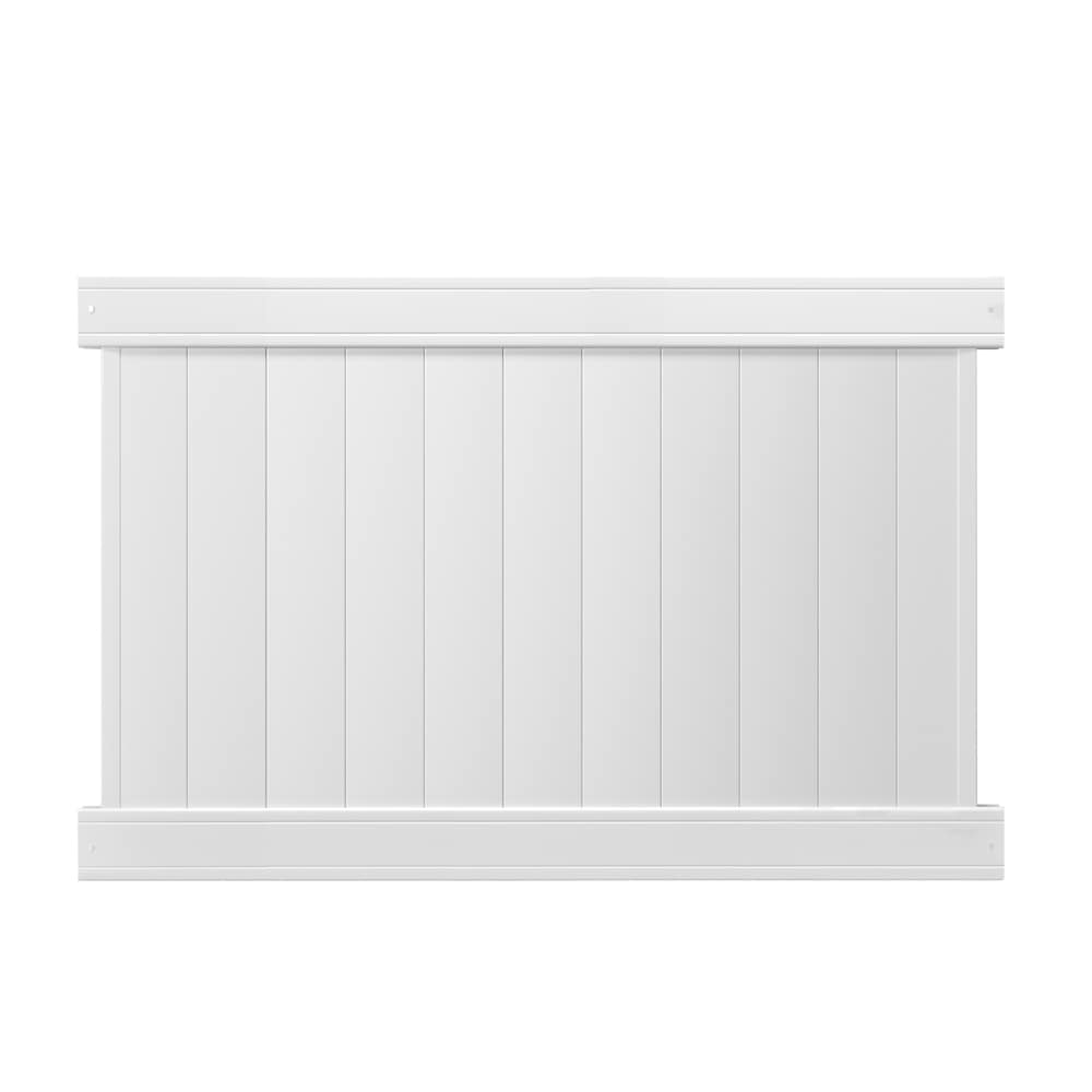 Outdoor Essentials Woodbridge 4-ft H x 6-ft W White Privacy Vinyl Fence Panel (Unassembled)