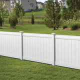 Outdoor Essentials Woodbridge 6-ft H x 5-in W White Vinyl Line Fence Post (Assembled)