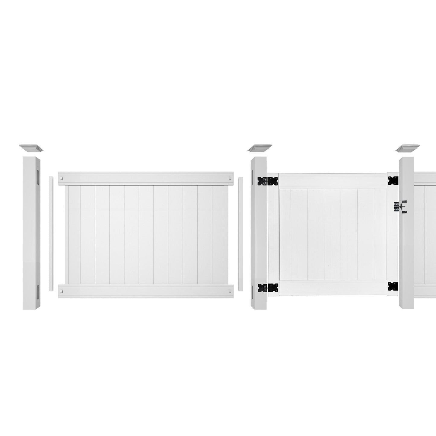 Outdoor Essentials Woodbridge 4-ft H x 6-ft W White Privacy Vinyl Fence Panel (Unassembled)