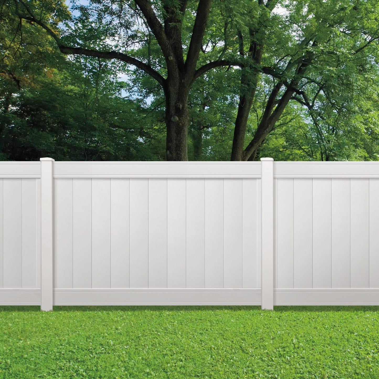 Outdoor Essentials Woodbridge 6-ft H x 5-in W White Vinyl Line Fence Post (Assembled)