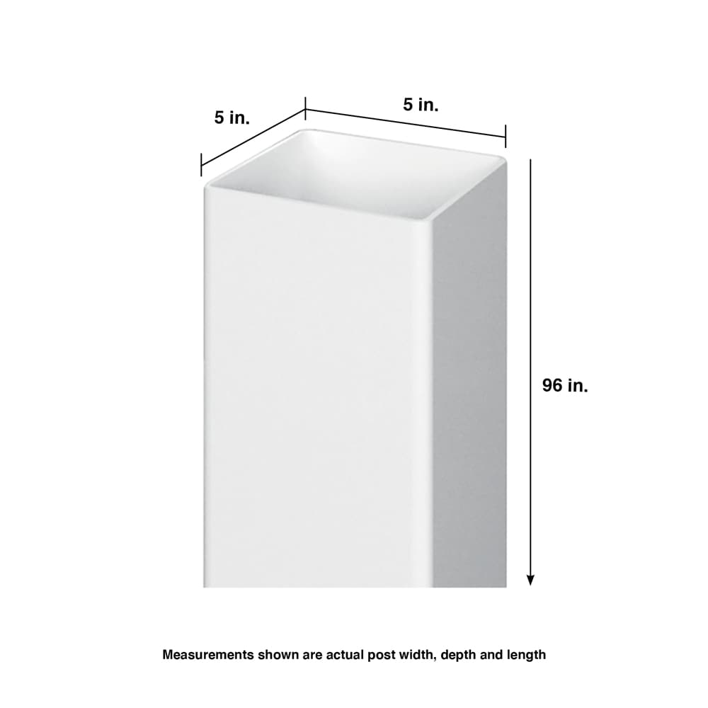 Outdoor Essentials Olympia 8-ft H x 5-in W White Vinyl Blank Fence Post (Unassembled)