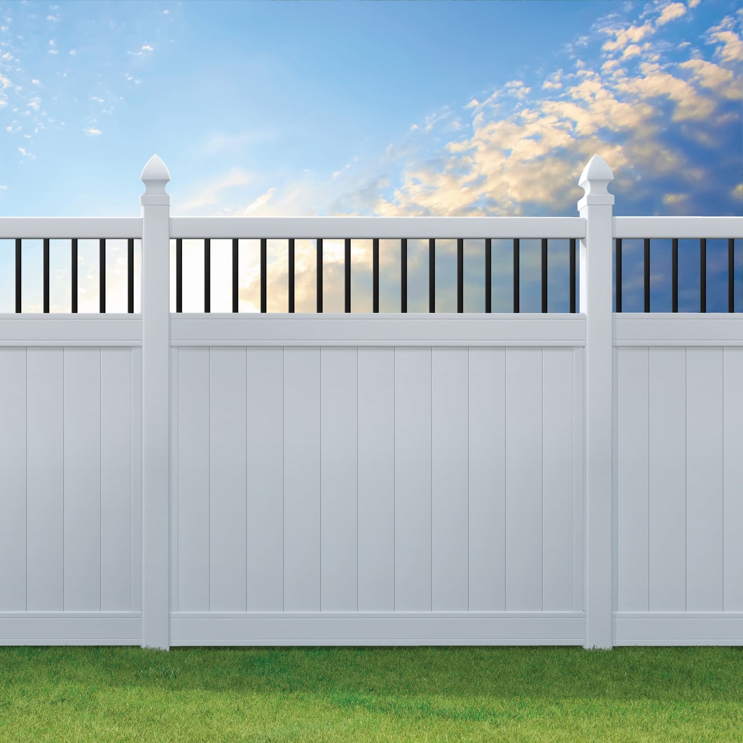 Outdoor Essentials Lakewood 8-ft H x 5-in W White Vinyl Line Fence Post (Unassembled)