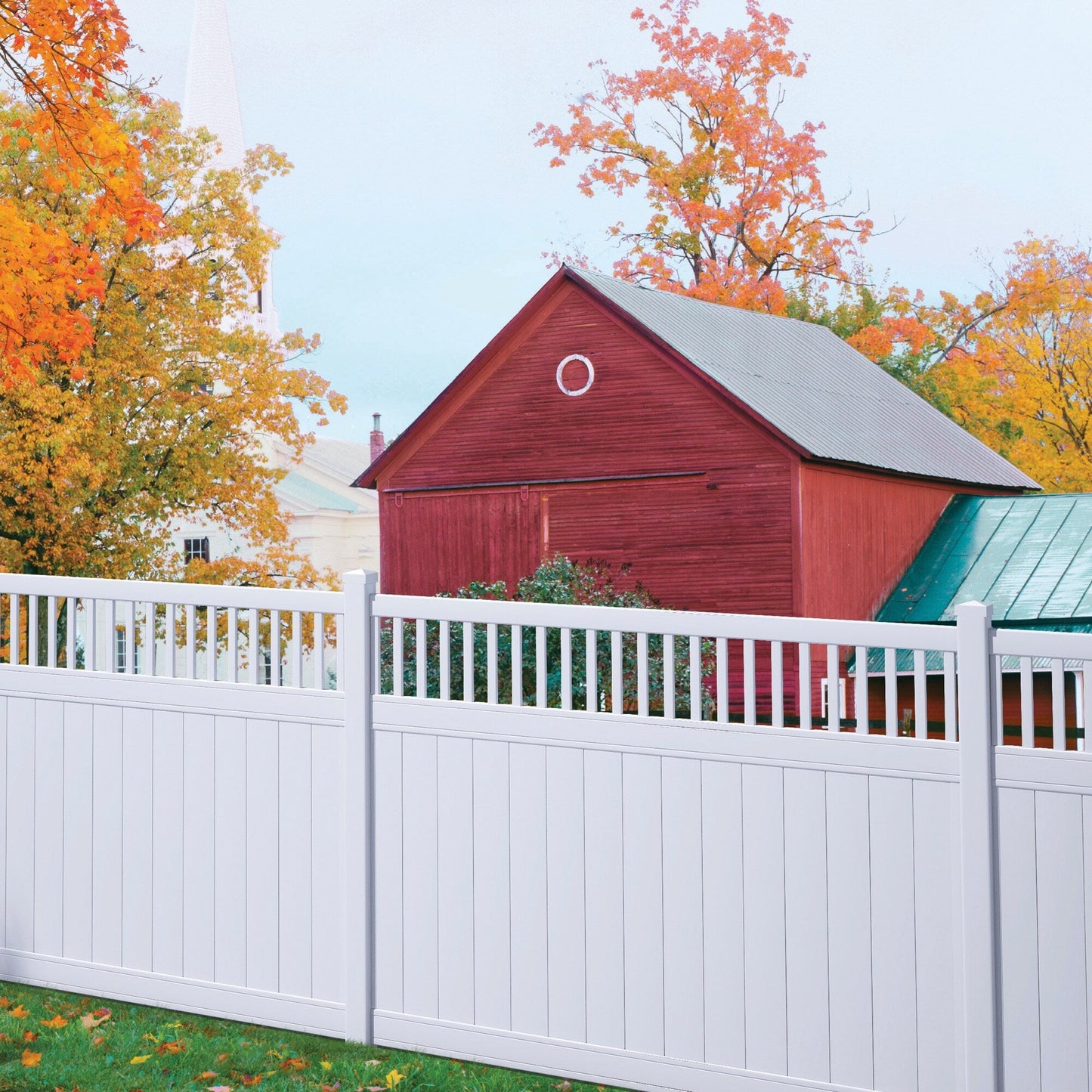Outdoor Essentials Lakewood 8-ft H x 5-in W White Vinyl Line Fence Post (Unassembled)