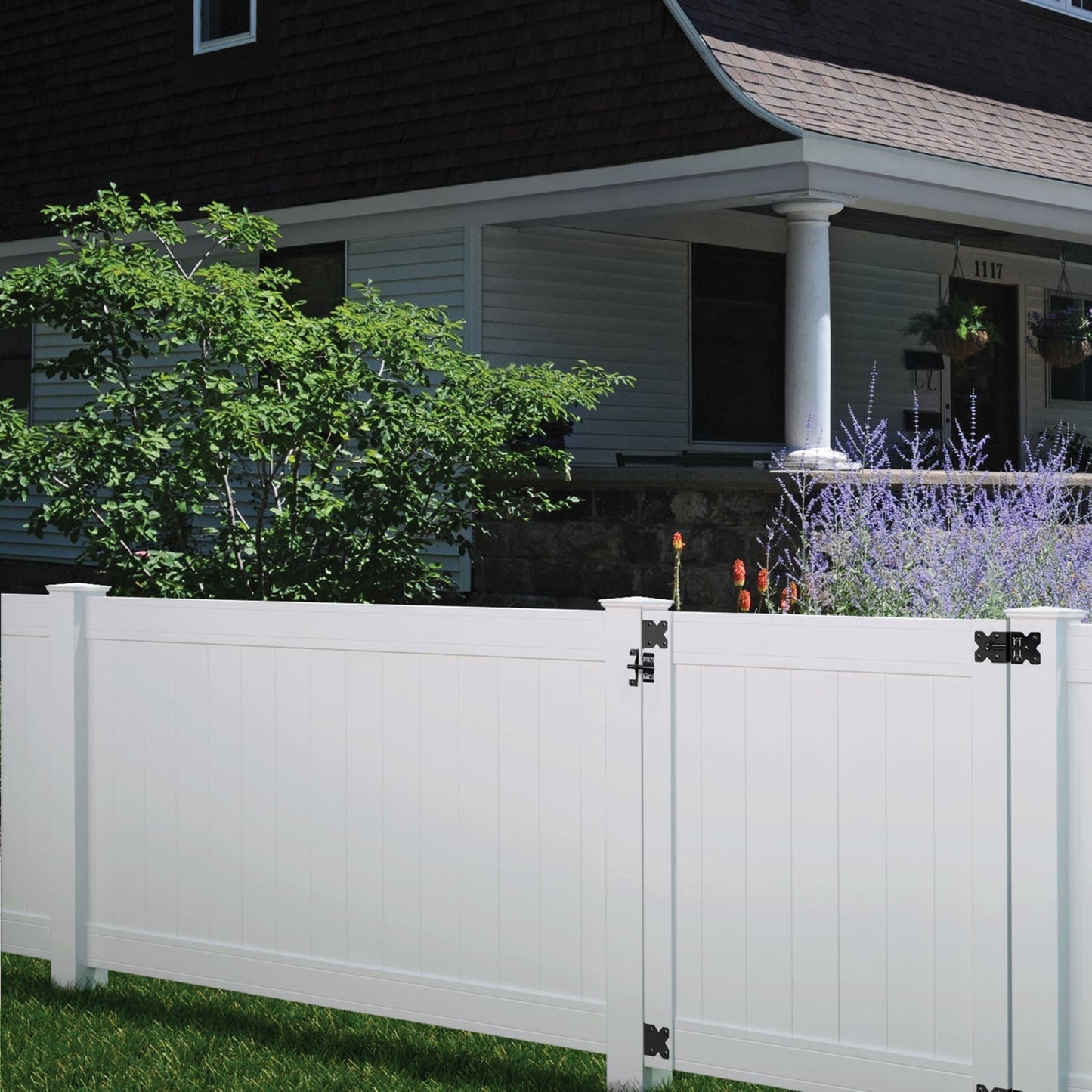 Outdoor Essentials Woodbridge 6-ft H x 5-in W White Vinyl Corner Fence Post (Assembled)