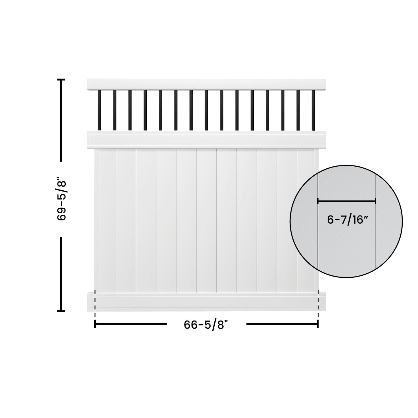 Outdoor Essentials Lakewood 6-ft H x 6-ft W White Privacy Vinyl Baluster Top Fence Panel (Unassembled)