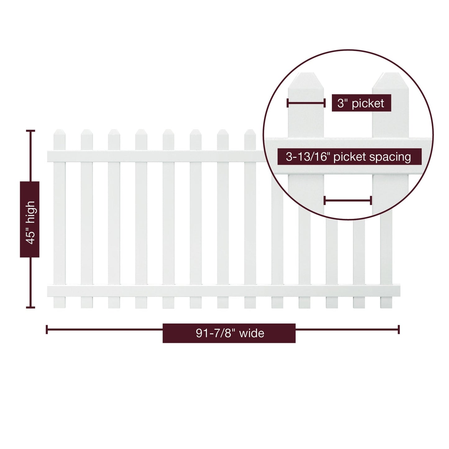 Outdoor Essentials Yorktown 4-ft H x 8-ft W White Vinyl Dog Ear Fence Panel (Unassembled)