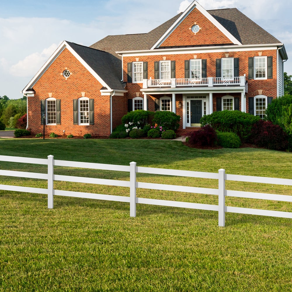 Outdoor Essentials Ranch 3-Rail 7-ft H x 5-in W White Vinyl Line Fence Post (Unassembled)