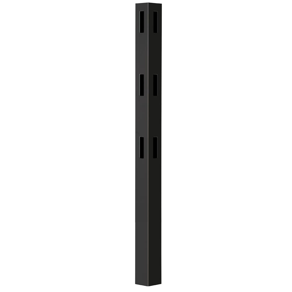 Outdoor Essentials Ranch 3-Rail 7-ft H x 5-in W Black Vinyl Flat-top Corner Fence Post (Unassembled)