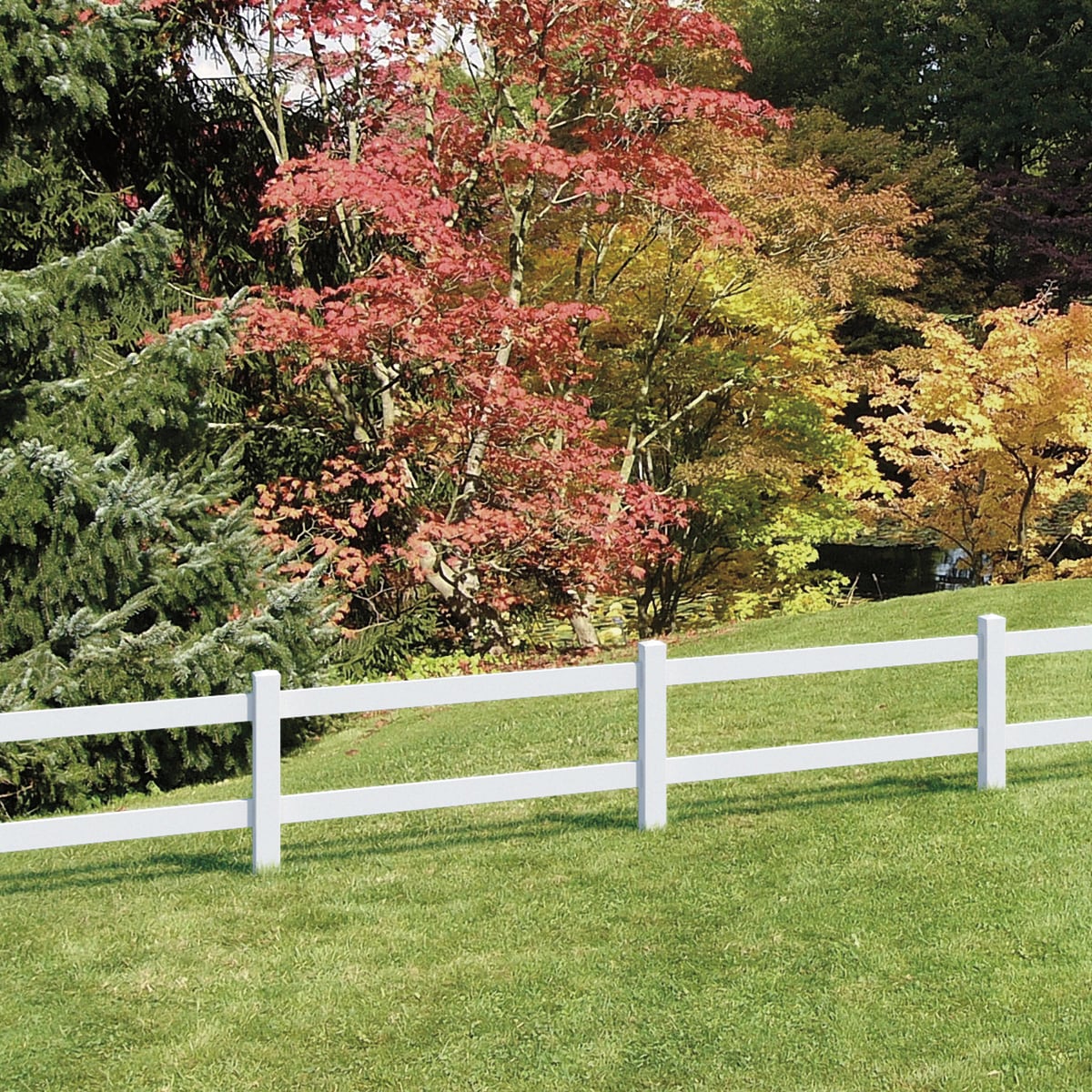 Outdoor Essentials Ranch 2-Rail 5-ft H x 5-in W White Vinyl Line Fence Post (Unassembled)