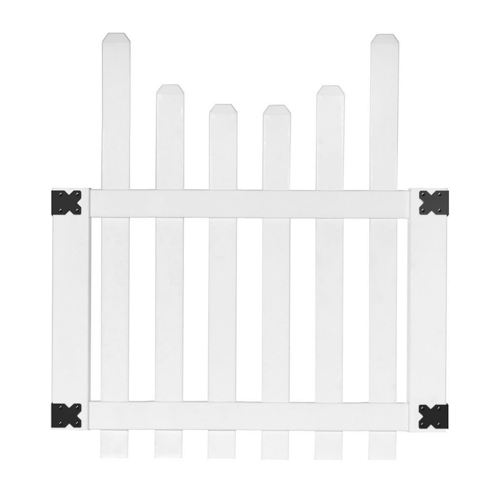 Outdoor Essentials Yorktown 4-ft H x 3.5-ft W White Vinyl Scallop Fence Gate Kit (Unassembled)