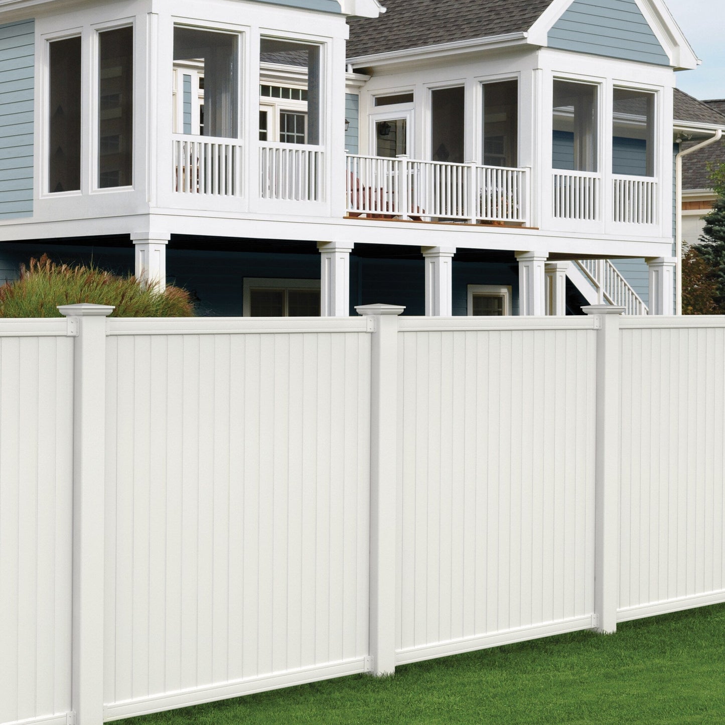 Outdoor Essentials PicketLock 8-ft H x 5-in W White Vinyl Blank Fence Post (Unassembled)