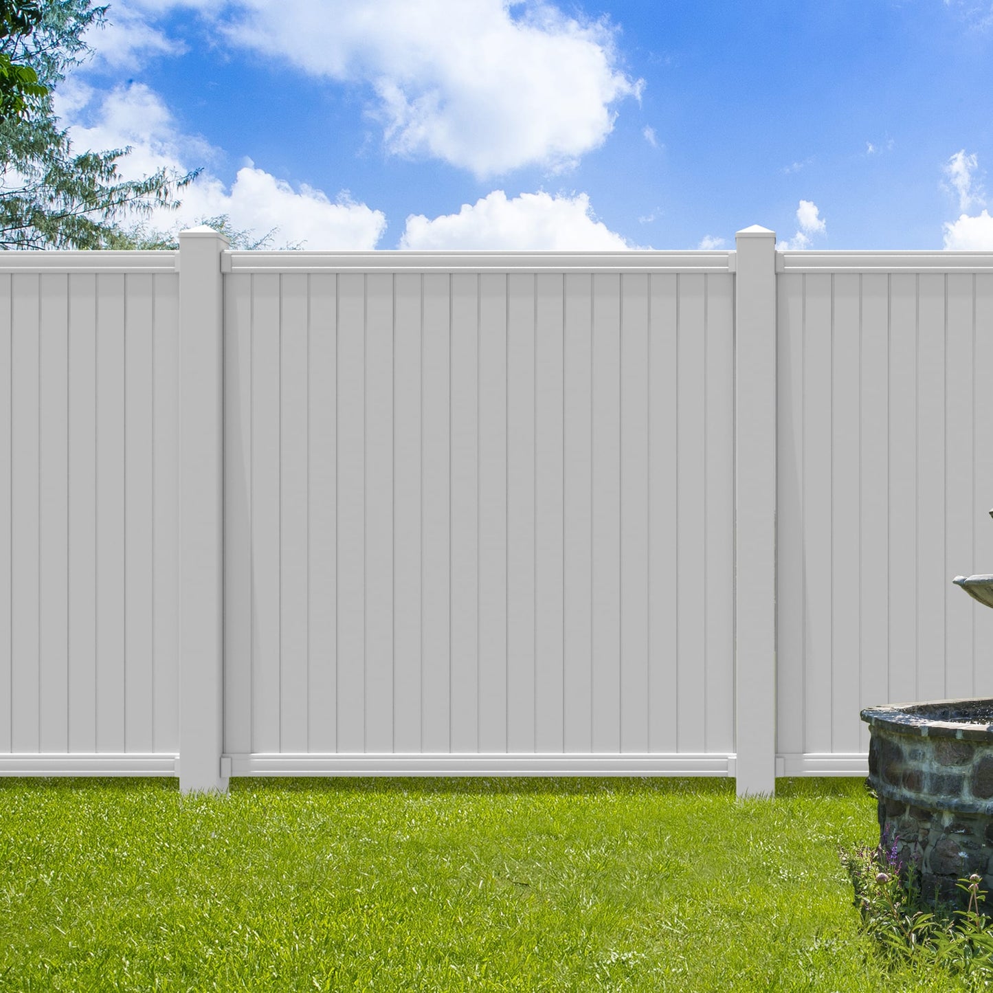 Outdoor Essentials PicketLock 8-ft H x 5-in W White Vinyl Blank Fence Post (Unassembled)