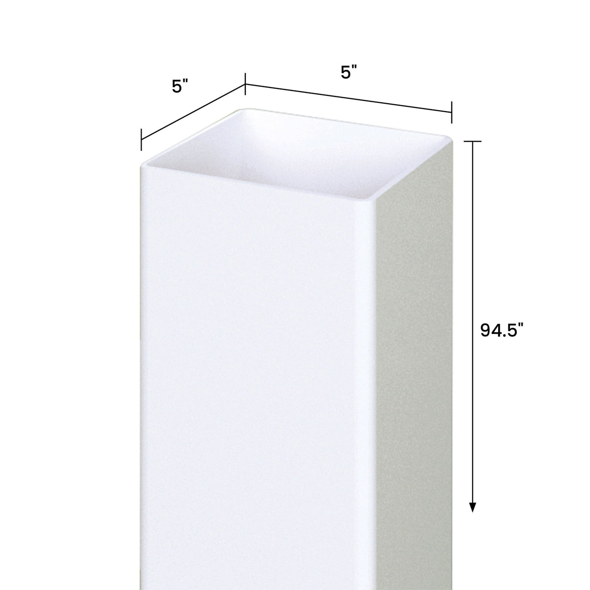 Outdoor Essentials PicketLock 8-ft H x 5-in W White Vinyl Blank Fence Post (Unassembled)