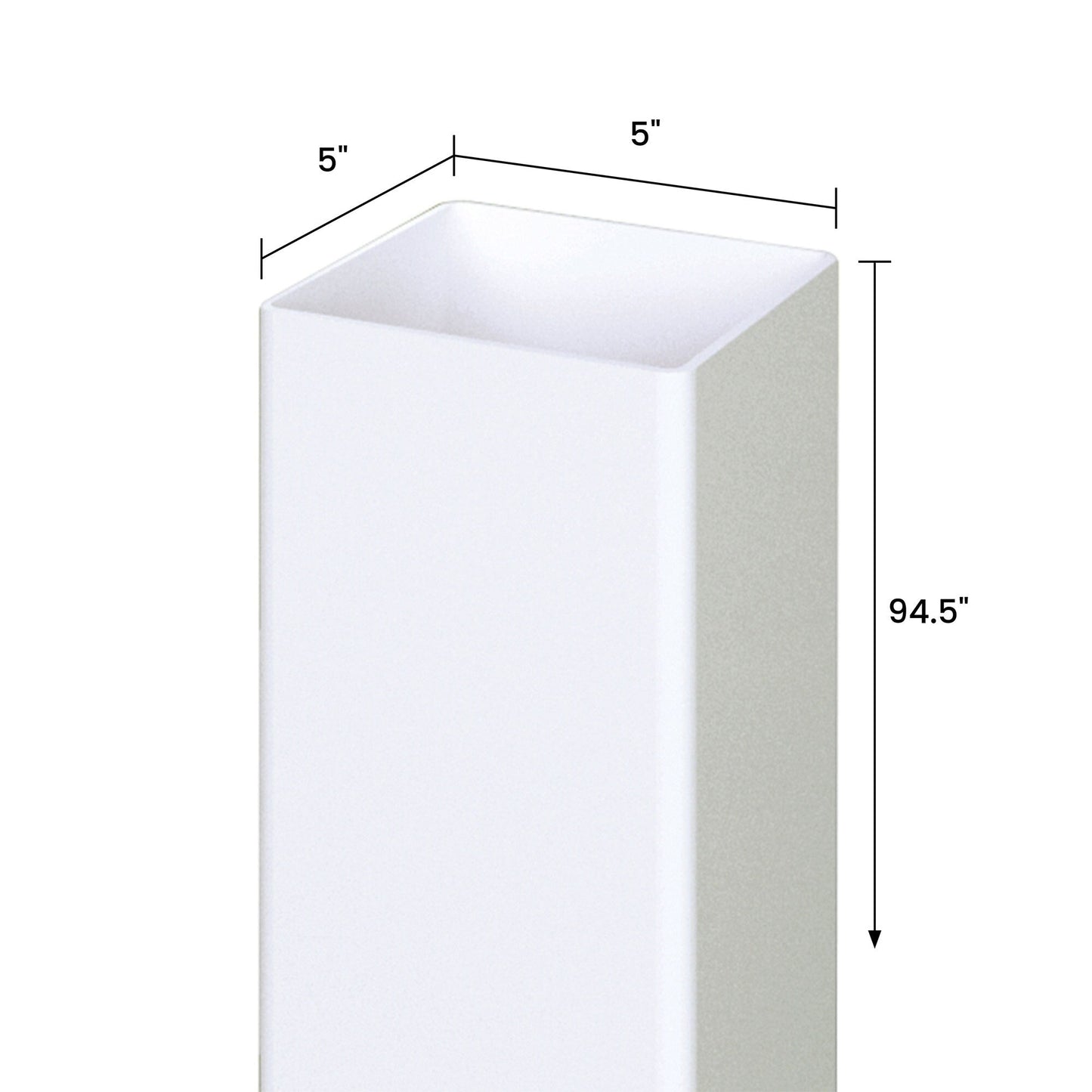 Outdoor Essentials PicketLock 8-ft H x 5-in W White Vinyl Blank Fence Post (Unassembled)