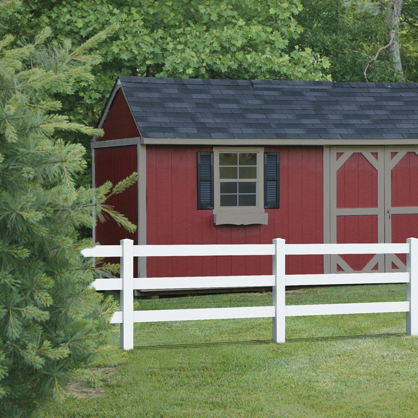 Outdoor Essentials Ranch 3-Rail 7-ft H x 5-in W White Vinyl End Fence Post (Unassembled)