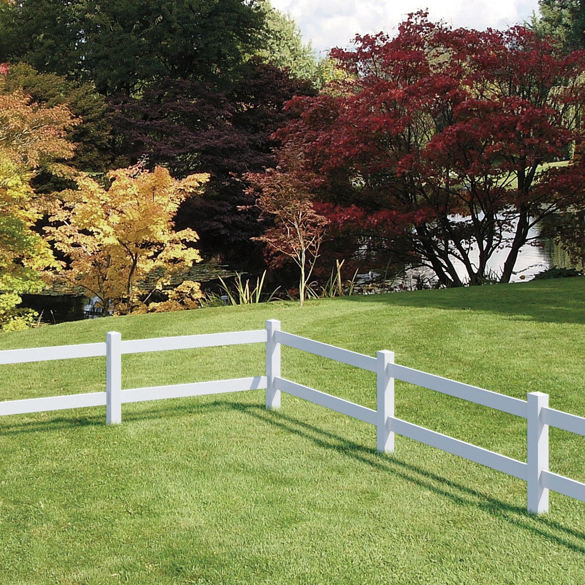 Outdoor Essentials Ranch 2-Rail 5-ft H x 5-in W White Vinyl Fence Post (Unassembled)
