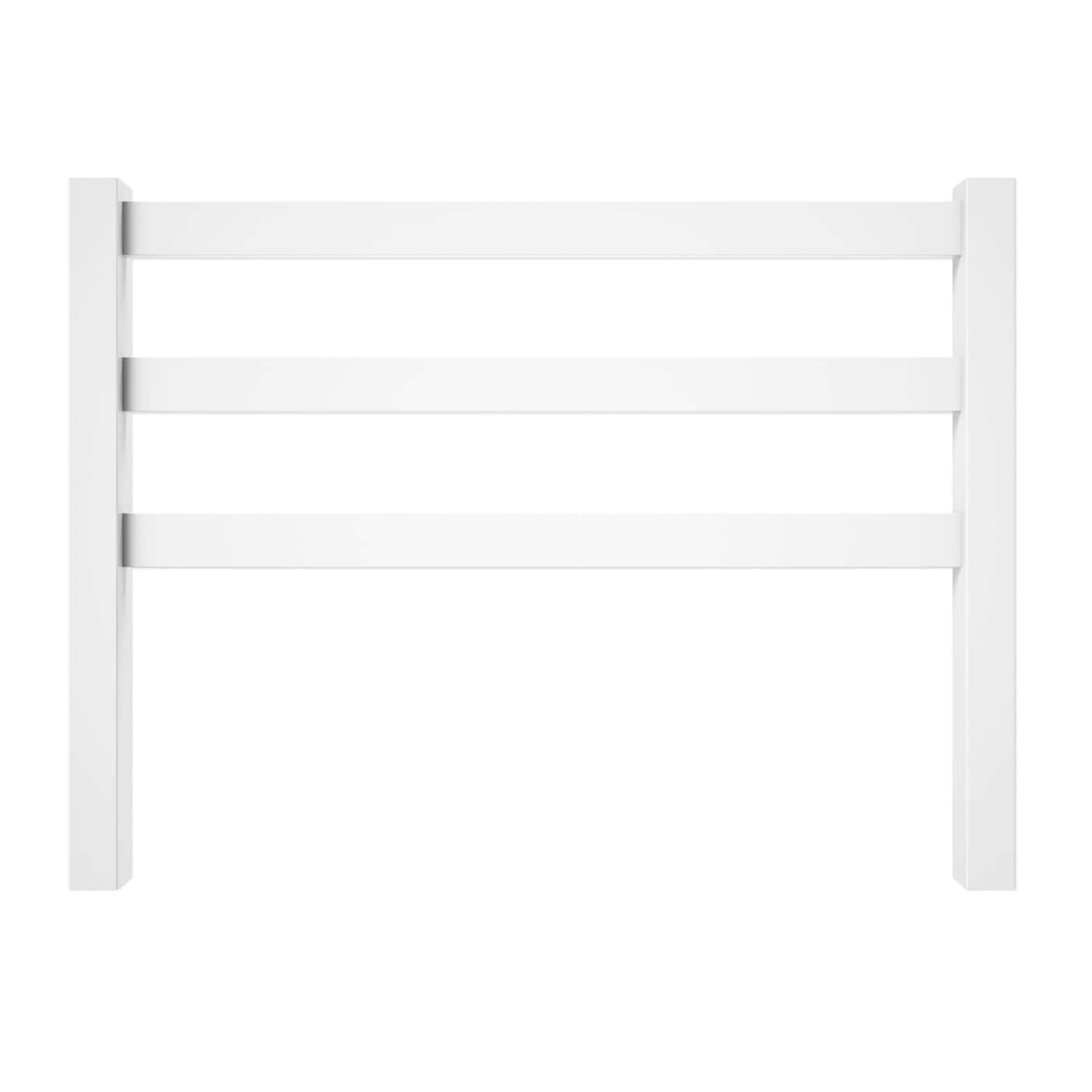 Outdoor Essentials 8-ft H x 0.5-ft W White Vinyl Flat-top Fence Rail (Unassembled)