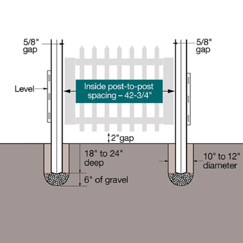 Outdoor Essentials PicketLock 3-ft H x 3.5-ft W White Vinyl Stockade Fence Gate Kit (Unassembled)