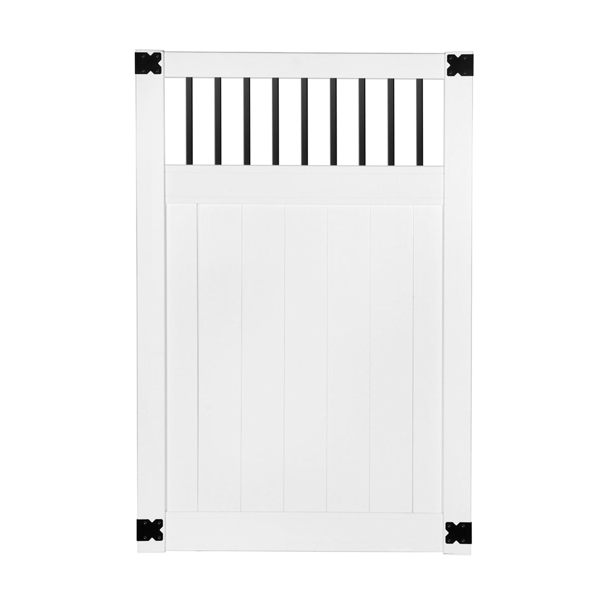 Outdoor Essentials Pro Series 6-ft H x 4-ft W White Privacy Vinyl Flat-top Fence Gate Kit (Unassembled)