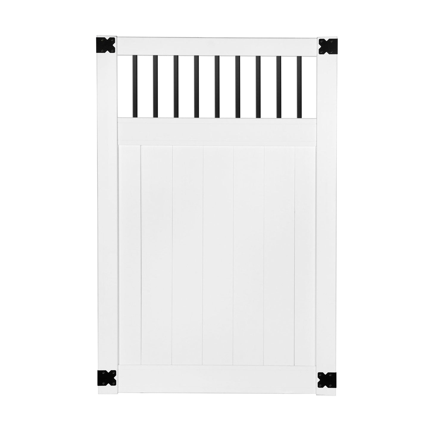 Outdoor Essentials Pro Series 6-ft H x 4-ft W White Privacy Vinyl Flat-top Fence Gate Kit (Unassembled)
