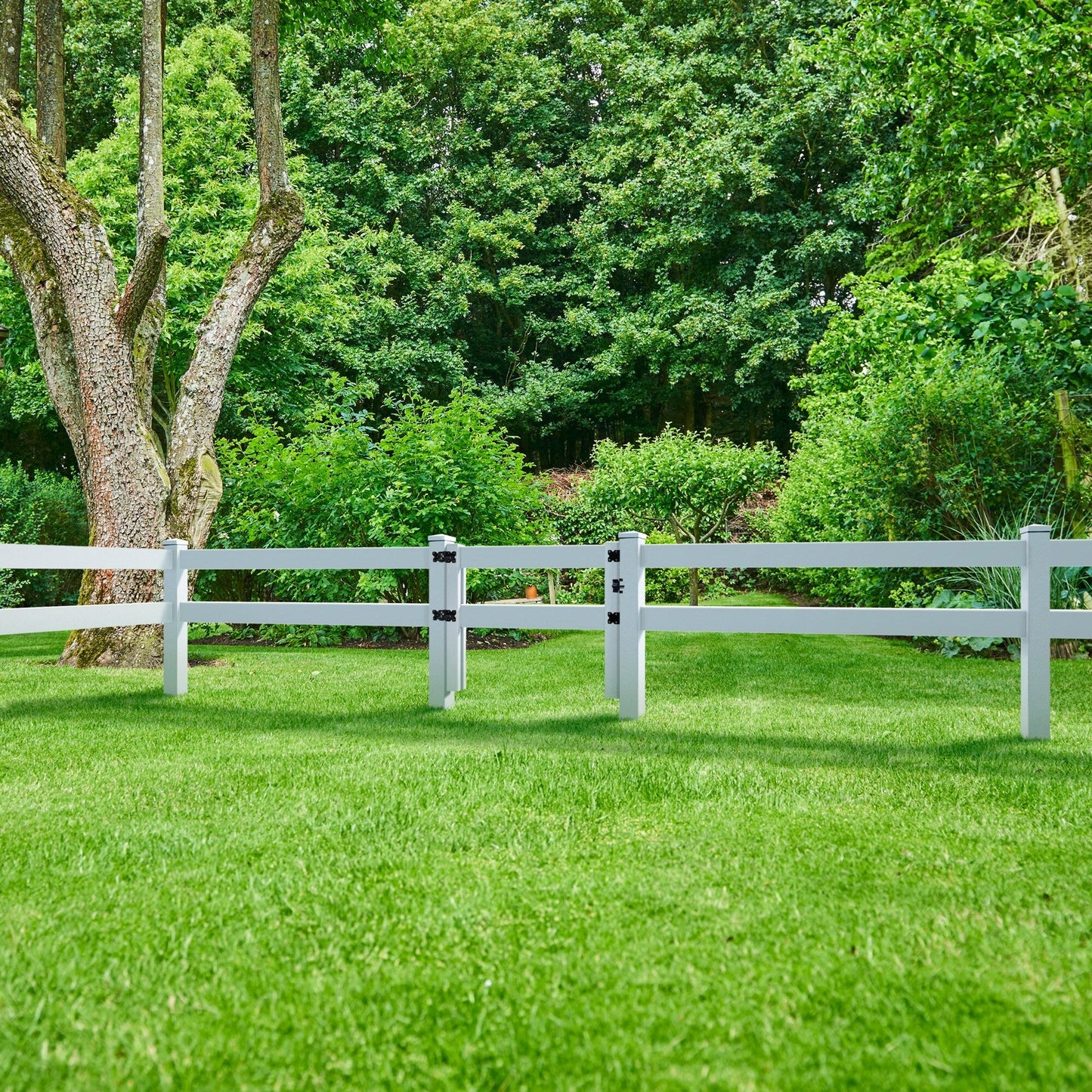 Outdoor Essentials Ranch 2-Rail 5-ft H x 5-in W White Vinyl End Fence Post (Unassembled)
