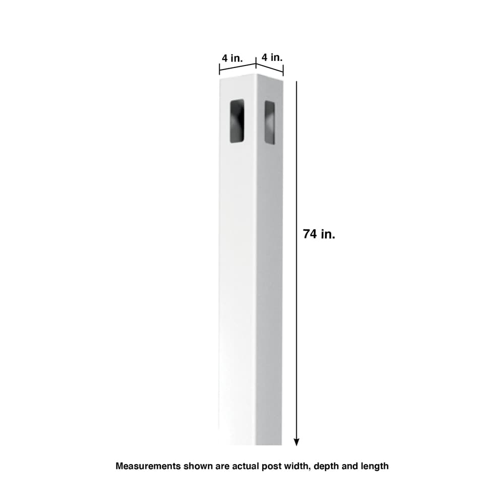 Outdoor Essentials Evanston 6-ft H x 4-in W White Vinyl Corner Fence Post (Unassembled)