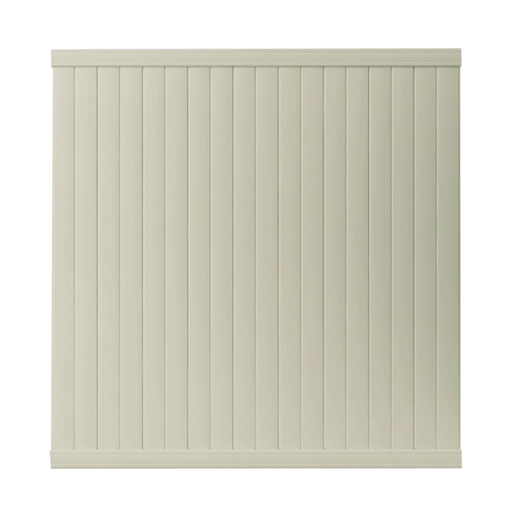 Outdoor Essentials Somerset 6-ft H x 6-ft W Tan Privacy Vinyl Flat-top Fence Panel (Unassembled)
