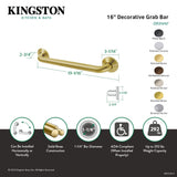 Elements of Design Restoration 16-in Oil-Rubbed Bronze Wall Mount ADA Compliant Grab Bar