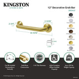 Elements of Design Milano 12-in Oil-Rubbed Bronze Wall-Mount ADA Compliant Grab Bar