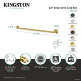 Elements of Design Restoration 32-in Oil-Rubbed Bronze Wall-Mount ADA Compliant Grab Bar