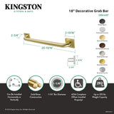 Elements of Design Claremont 18-in Brushed Nickel Wall Mount ADA-Compliant Grab Bar