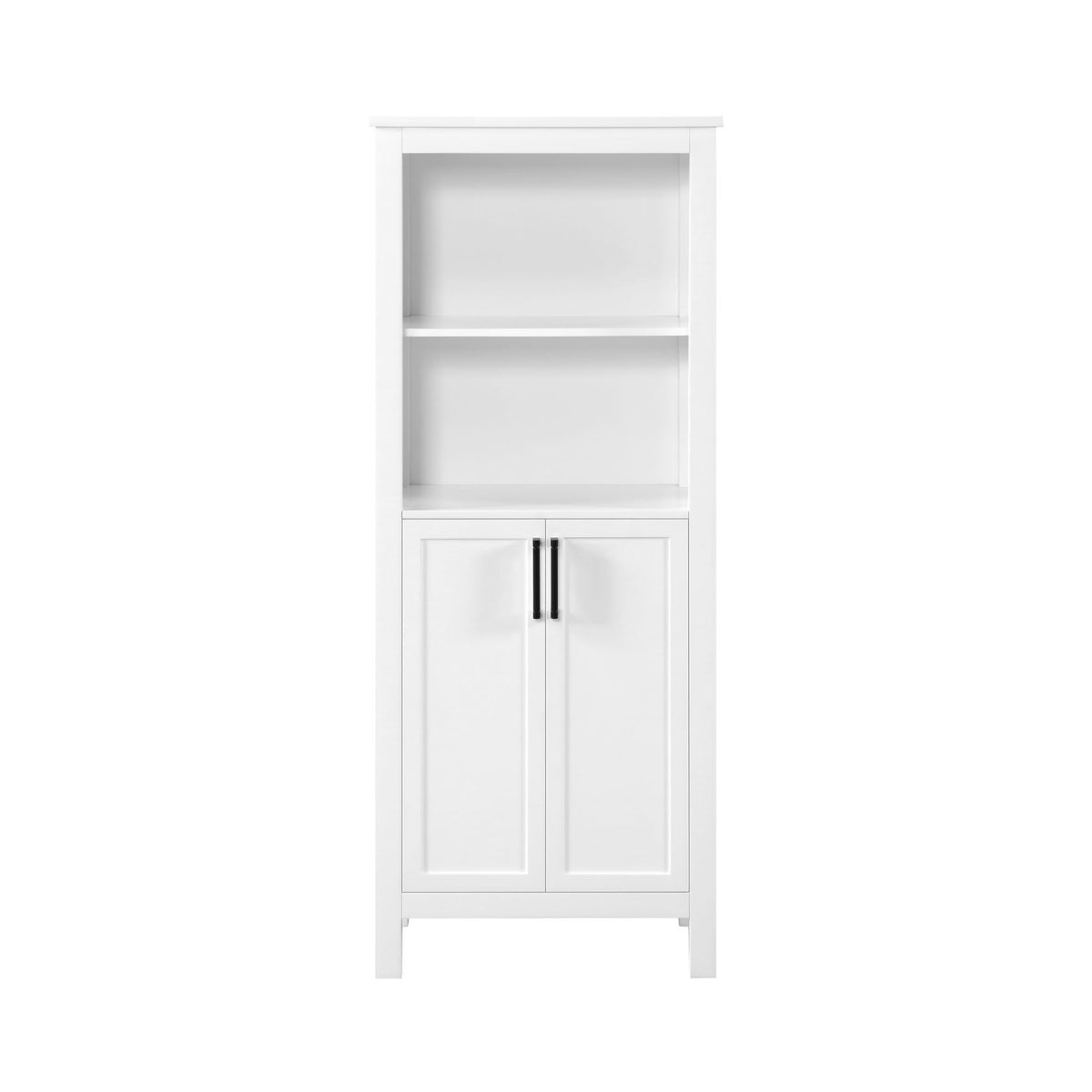 allen + roth Lenoir 24-in x 60-in x 16-in Swan White Freestanding Soft Close Linen Cabinet