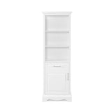allen + roth Rutherfurd 24-in x 72-in x 15.98-in Swan White Wood Freestanding Soft Close Linen Cabinet
